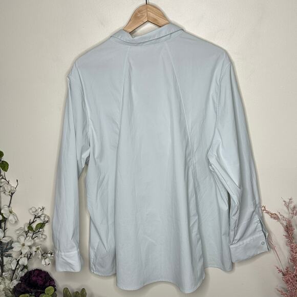 ATHLETA Midtown Button Down Shirt Halcyon Blue Sz 3X {B20} - Picture 3 of 6